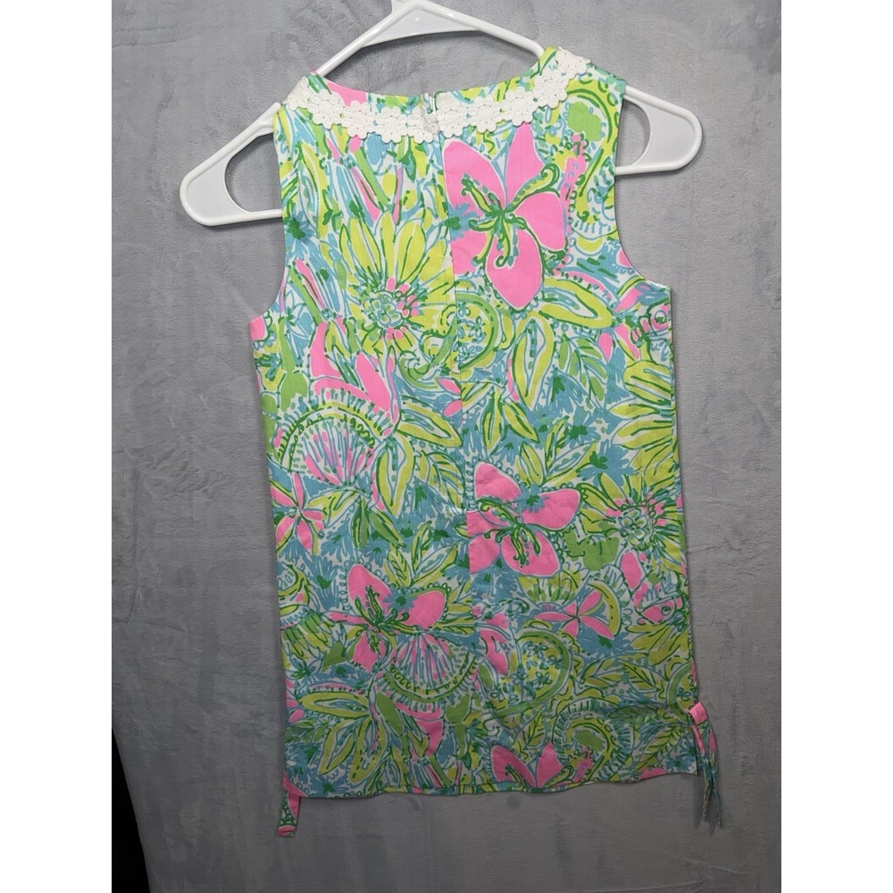 Lilly Pulitzer Girls Coconut Jungle Shift Dress Sleeveless Floral Pink Green 10 - Picture 4 of 4